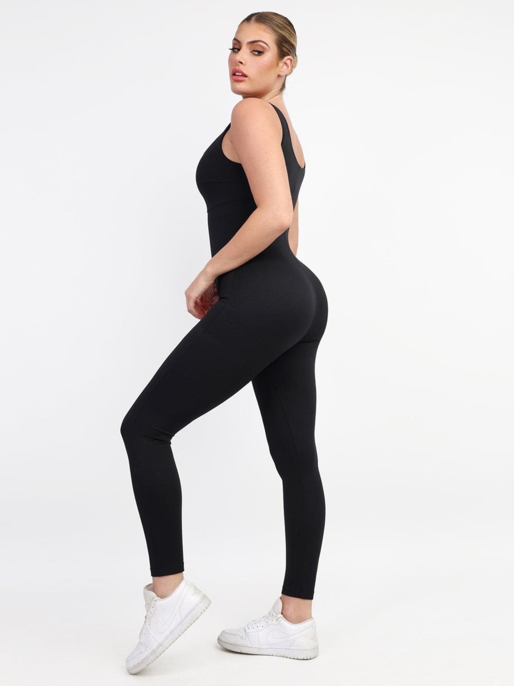 Popilush One Piece Tank Top Thigh Slimming Workout Jumpsuit Size Medium - Picture 3 of 14